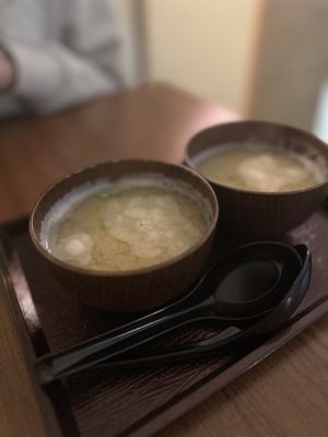 Miso soupp  at Cofu in Vancouver
