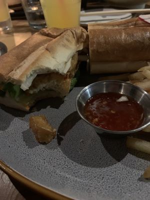 The tofu in their vegan options is excellent   at Bánh Mì and Bottles in Philadelphia