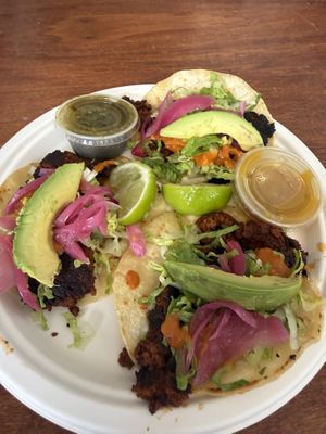 Soyrizo tacos with mango habanero and salsa verde   at Shaka Tacoz in Captain Cook