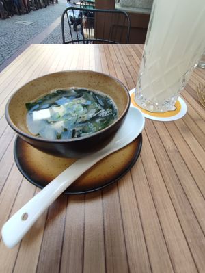 Miso soup at Secret Garden in Munich