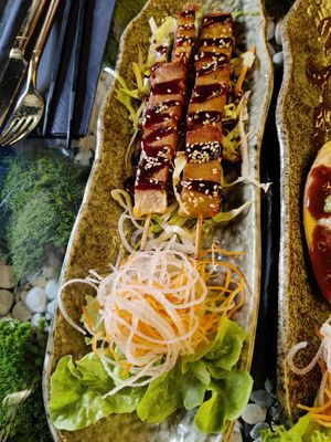 Soy skewers at Secret Garden in Munich