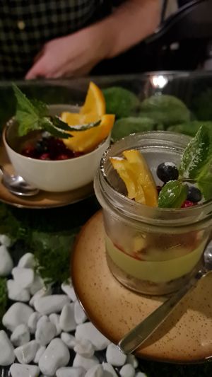 Creme Brulee and Matcha Creme Cake at Secret Garden in Munich