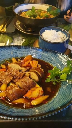 M8 crispy duch with rice at Secret Garden in Munich