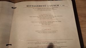 Lunch menu at Secret Garden in Munich