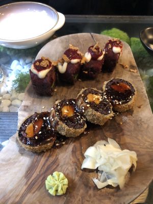 Tempura and inside out rolls   at Secret Garden in Munich