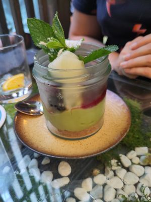 Avocado-matcha cheesecake at Secret Garden in Munich