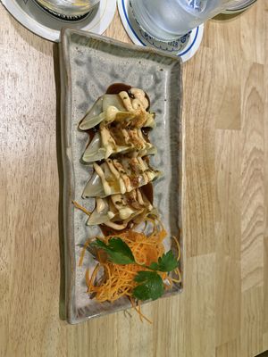 Dumplings to start!  at Secret Garden in Munich