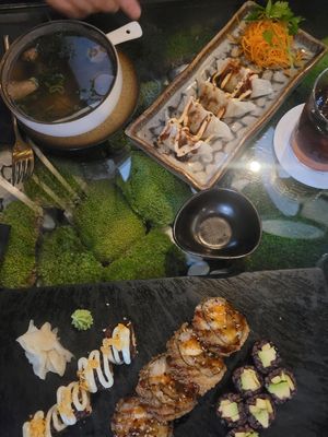 Sushi, dumplings and soup at Secret Garden in Munich