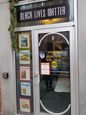 Front door #BLM at Veggie Galaxy in Cambridge