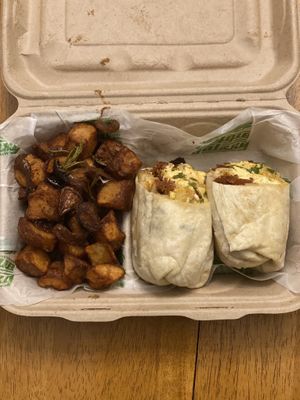 Breakfast burrito with homefries at Veggie Galaxy in Cambridge