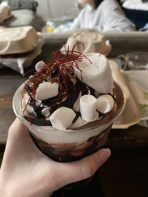 Mexican Hot chocolate frappe at Veggie Galaxy in Cambridge