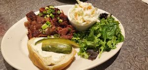 Vegan sandwich with coleslaw at Veggie Galaxy in Cambridge