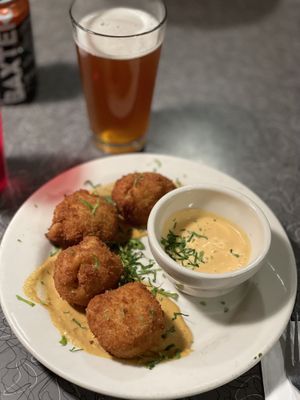 Mac and cheese bites  at Veggie Galaxy in Cambridge