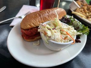 Epic chikn parm  at Veggie Galaxy in Cambridge