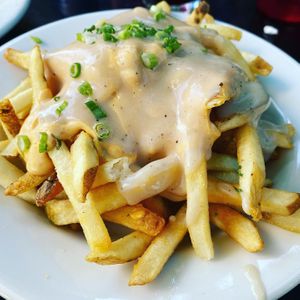 Vegan poutine  at Veggie Galaxy in Cambridge
