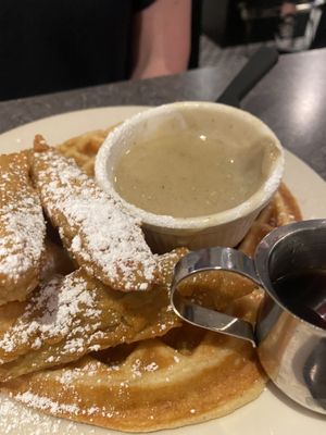 Chicken and waffles   at Veggie Galaxy in Cambridge