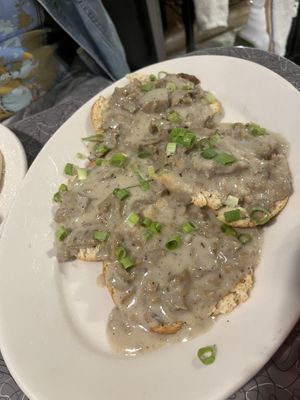 Vegan Biscuits and gravy  at Veggie Galaxy in Cambridge
