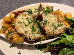 French onion soup mac n cheese  at Veggie Galaxy in Cambridge