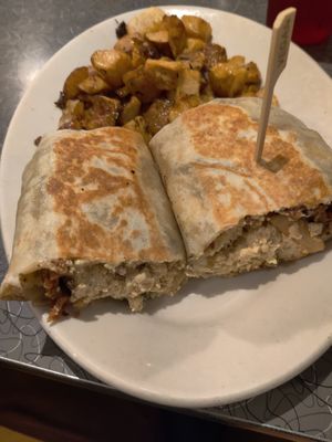 Southwestern burrito (has a lot of jalepeños but very tasty) at Veggie Galaxy in Cambridge