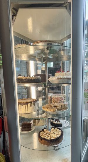 The rotating dessert case of your dreams   at Veggie Galaxy in Cambridge