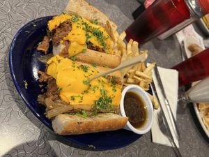 French dip blue plate special  at Veggie Galaxy in Cambridge