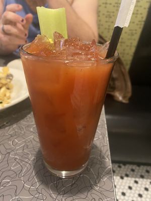 Blood Mary, always vegan. 3/5 a bit to lime forward for me! I wish it had more of a tomato taste.   at Veggie Galaxy in Cambridge