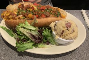 Vegan steak and cheese  at Veggie Galaxy in Cambridge