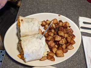 Southwest breakfast burrito at Veggie Galaxy in Cambridge