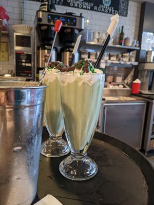 Shamrock shakes at Veggie Galaxy in Cambridge