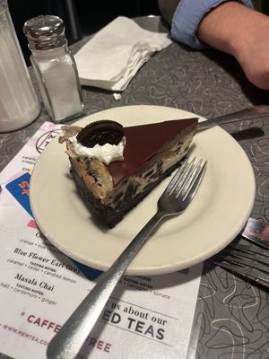 vegan oreo cheesecake   at Veggie Galaxy in Cambridge