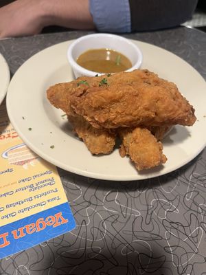 vegan fried chicken + honey mustard c   at Veggie Galaxy in Cambridge