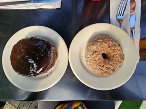 Boston cream and apple cider donutd at Veggie Galaxy in Cambridge