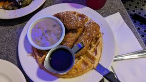 Chicken and waffles at Veggie Galaxy in Cambridge