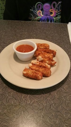 Vegan Mozzarella Sticks at Veggie Galaxy in Cambridge
