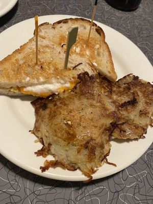 Grilled cheese sandwich with hashbrowns   at Veggie Galaxy in Cambridge