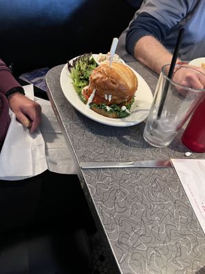 Buffalo chicken vegan sammy  at Veggie Galaxy in Cambridge