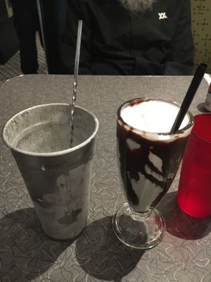 Zebra 🦓 milkshake. at Veggie Galaxy in Cambridge