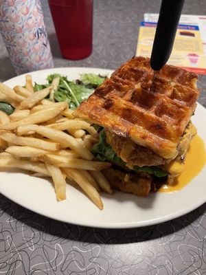 Mac n stack  at Veggie Galaxy in Cambridge