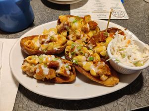 Thursday special: buffalo mac potato skins at Veggie Galaxy in Cambridge