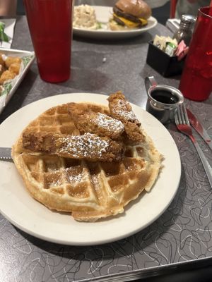 Chicken and Waffles  at Veggie Galaxy in Cambridge