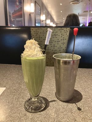 matcha milkshakee  at Veggie Galaxy in Cambridge