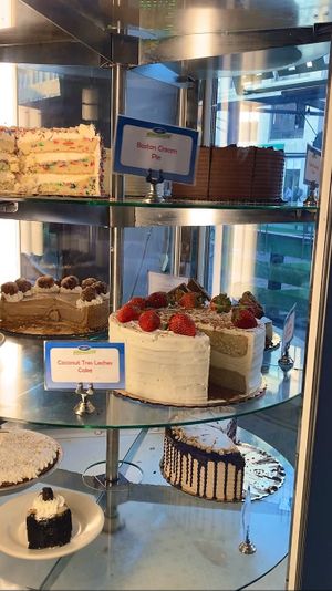 vegan cake display!  at Veggie Galaxy in Cambridge