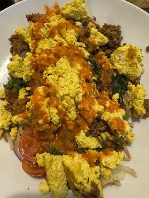 Breakfast bowl with tofu scramble   at Veggie Galaxy in Cambridge