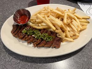 Steak frites  at Veggie Galaxy in Cambridge