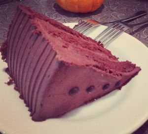 Taza chocolate cake at Veggie Galaxy in Cambridge