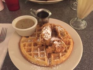 Chicken & Waffles  at Veggie Galaxy in Cambridge