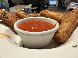 Vegan Mozzarella Sticks   at Veggie Galaxy in Cambridge