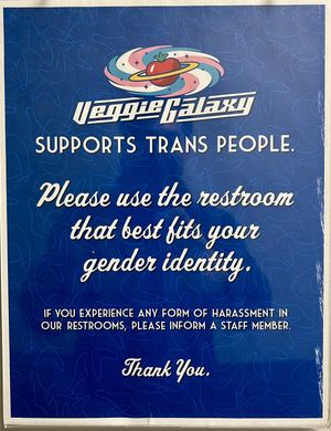 Support trans peoplee  at Veggie Galaxy in Cambridge