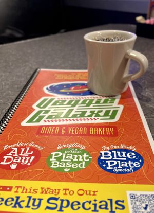 Coffee  at Veggie Galaxy in Cambridge