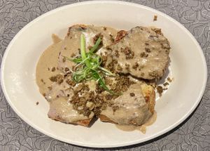 Biscuits and gravy   at Veggie Galaxy in Cambridge